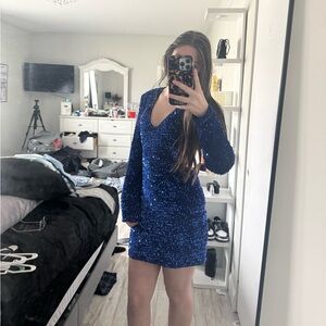 Royal blue sequin dress NEVER WORN